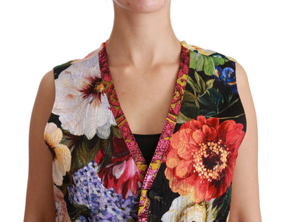 Dolce &amp; Gabbana Chaleco sin mangas con estampado floral y brocado multicolor