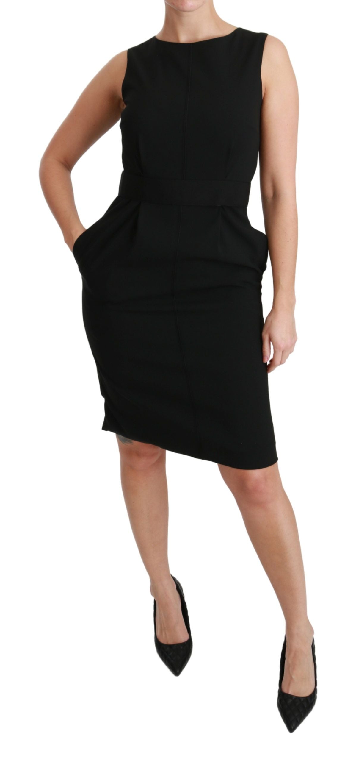 Dolce &amp; Gabbana Elegante vestido tubo hasta la rodilla en negro