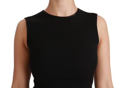 Dolce &amp; Gabbana Vestido elegante de mezcla de lana con vuelo en negro