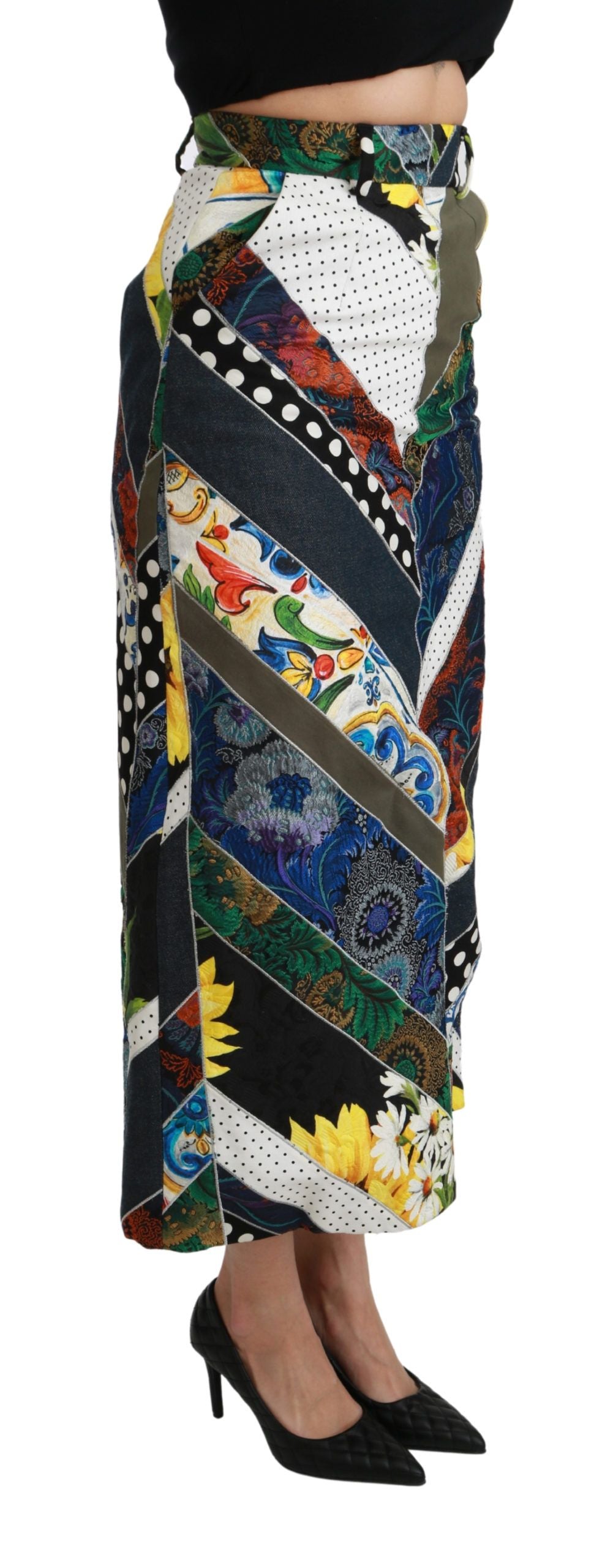 Dolce &amp; Gabbana Falda elegante de cintura alta con estampado geométrico