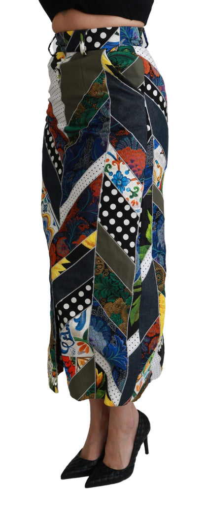 Dolce &amp; Gabbana Falda elegante de cintura alta con estampado geométrico