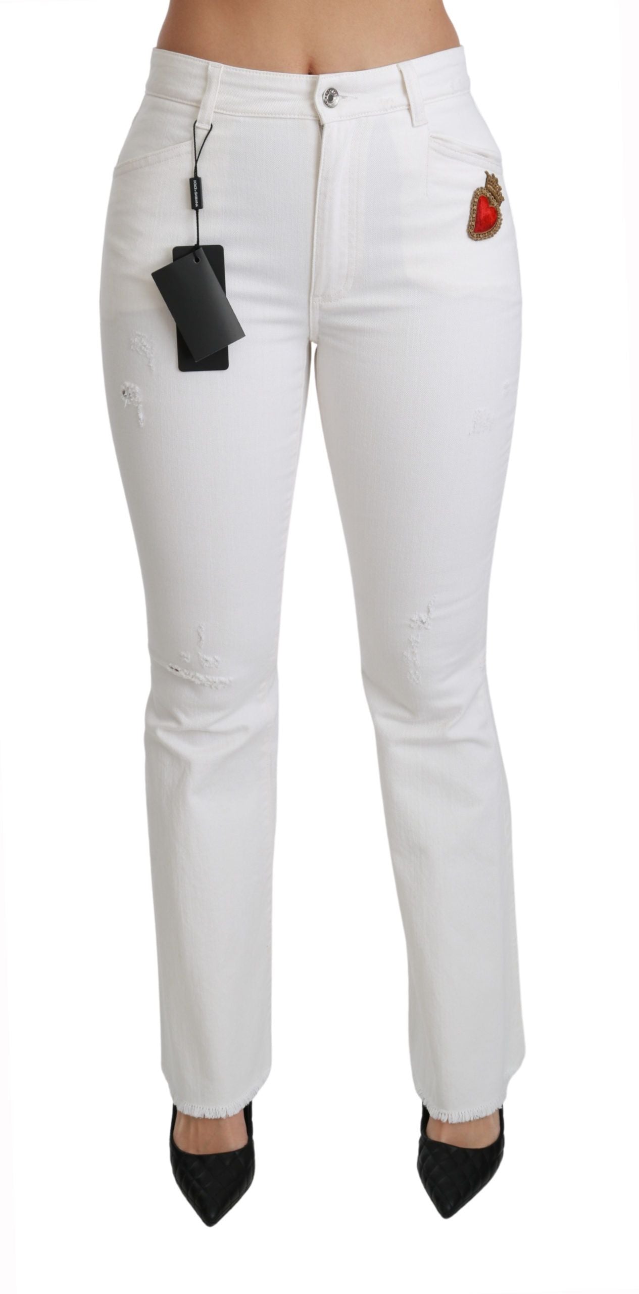Dolce &amp; Gabbana Pantalones elegantes acampanados con bordados de cintura media