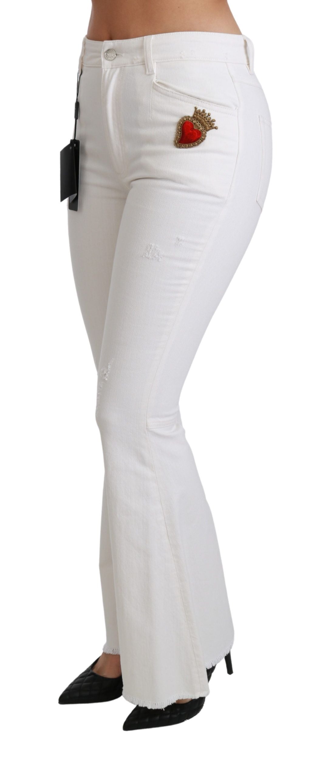 Dolce &amp; Gabbana Pantalones elegantes acampanados con bordados de cintura media