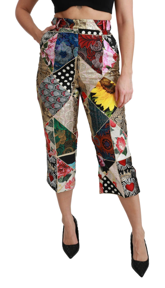 Dolce &amp; Gabbana Pantalones cortos elegantes de mezcla de seda con cintura alta