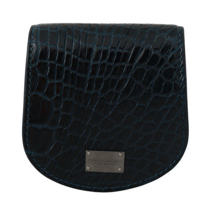 Dolce &amp; Gabbana Exquisita cartera con estuche para monedas azul oscuro