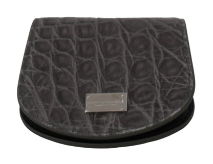 Dolce &amp; Gabbana Cartera con estuche para condones de cuero gris exótico