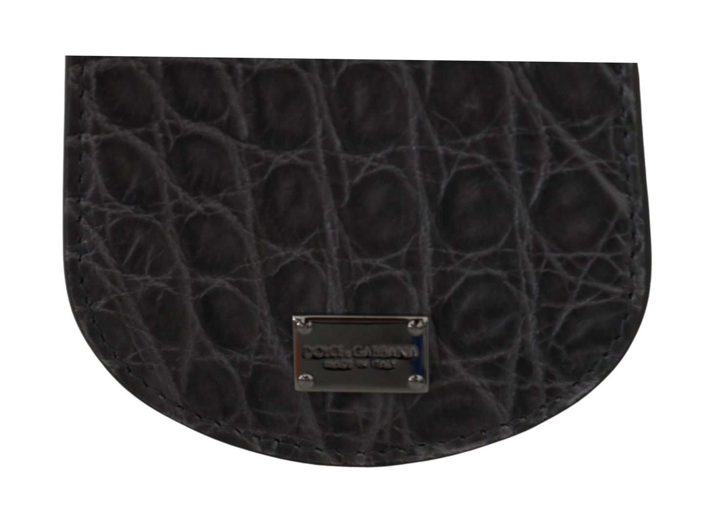 Dolce &amp; Gabbana Cartera con estuche para condones de cuero gris exótico