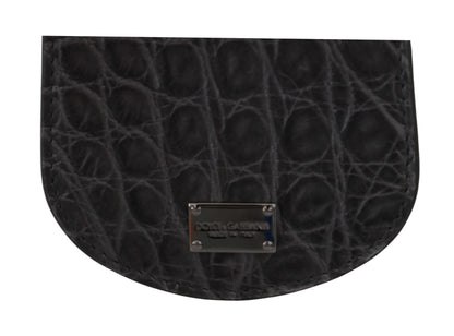Dolce &amp; Gabbana Cartera con estuche para condones de cuero gris exótico
