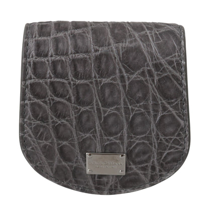Dolce &amp; Gabbana Cartera con estuche para condones de cuero gris exótico