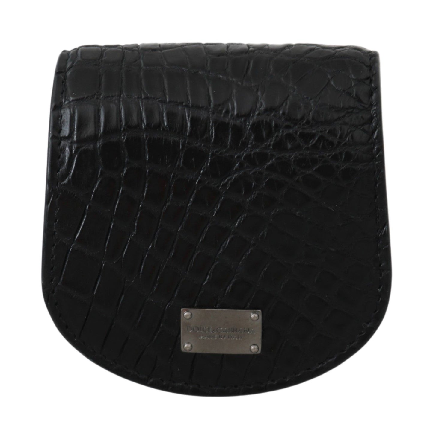 Dolce &amp; Gabbana Cartera elegante con estuche para monedas de cuero negro