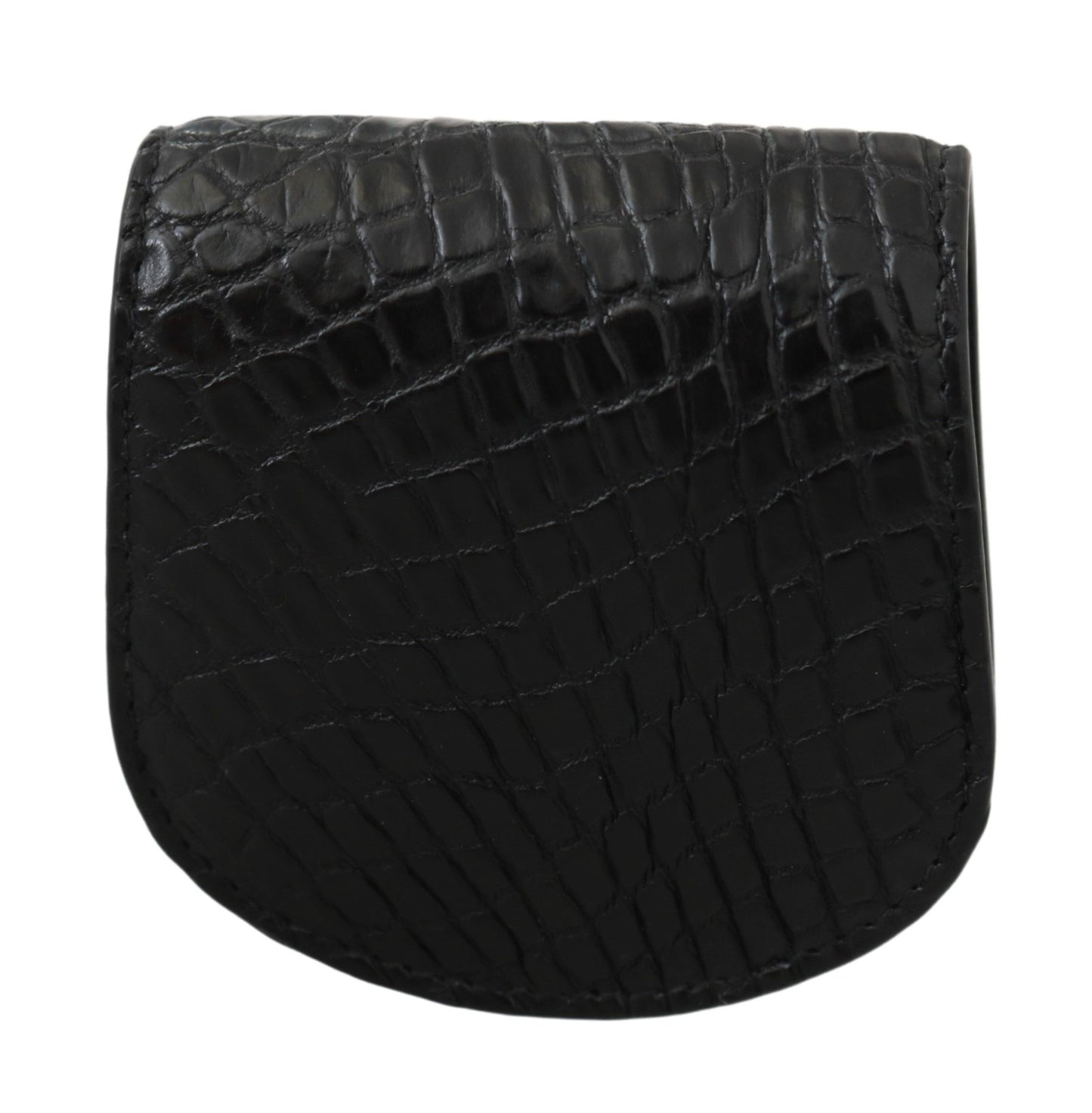 Dolce &amp; Gabbana Cartera elegante con estuche para monedas de cuero negro