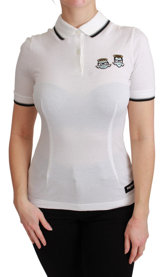 Dolce &amp; Gabbana Chic Polo Camiseta con bordado de ángel