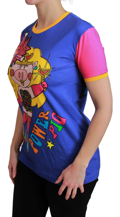 Dolce &amp; Gabbana Camiseta elegante de algodón con cuello redondo y motivo Supergirl