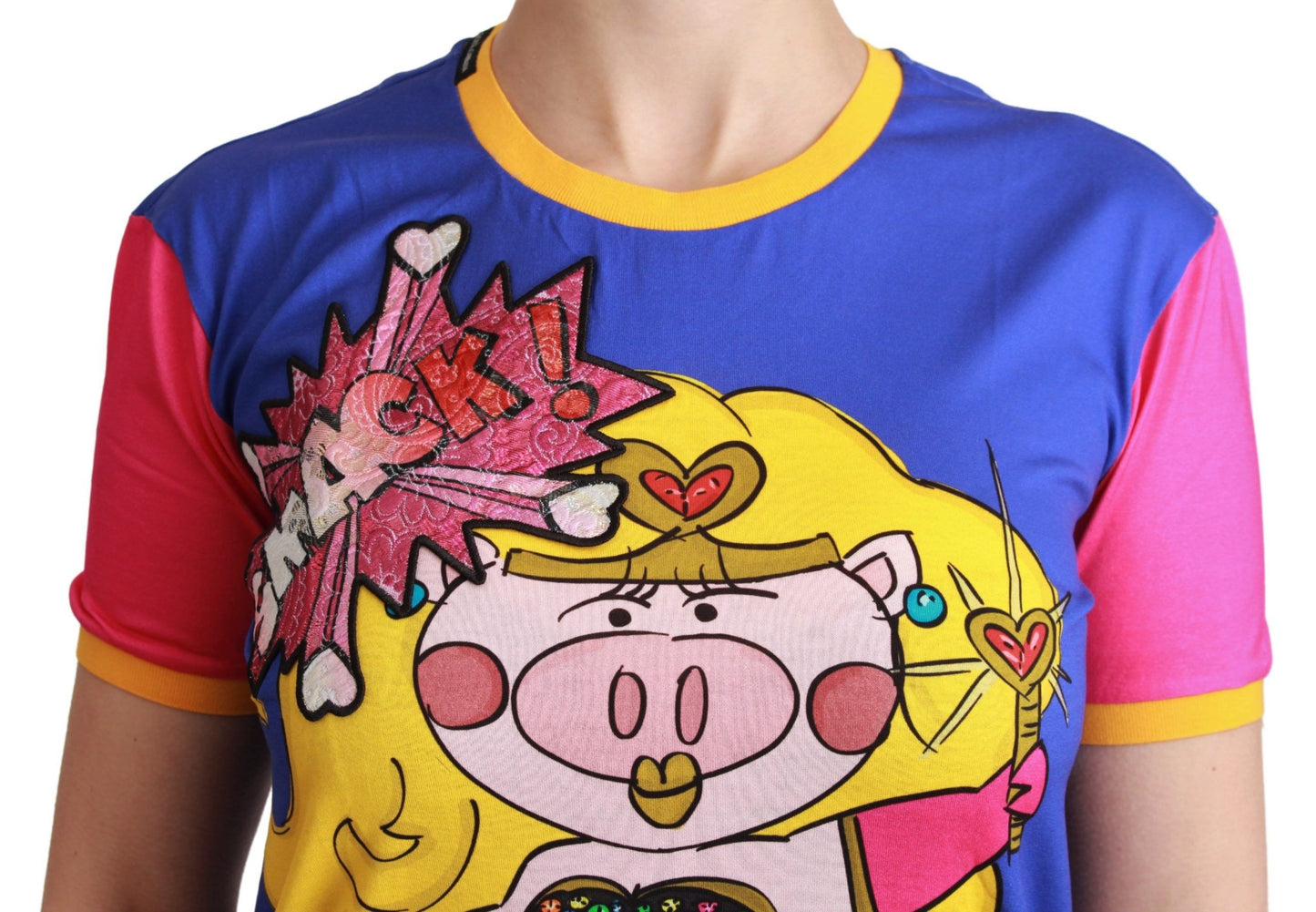 Dolce &amp; Gabbana Camiseta elegante de algodón con cuello redondo y motivo Supergirl