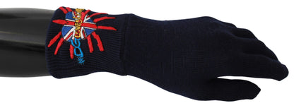Guantes unisex de lana virgen azul Dolce &amp; Gabbana