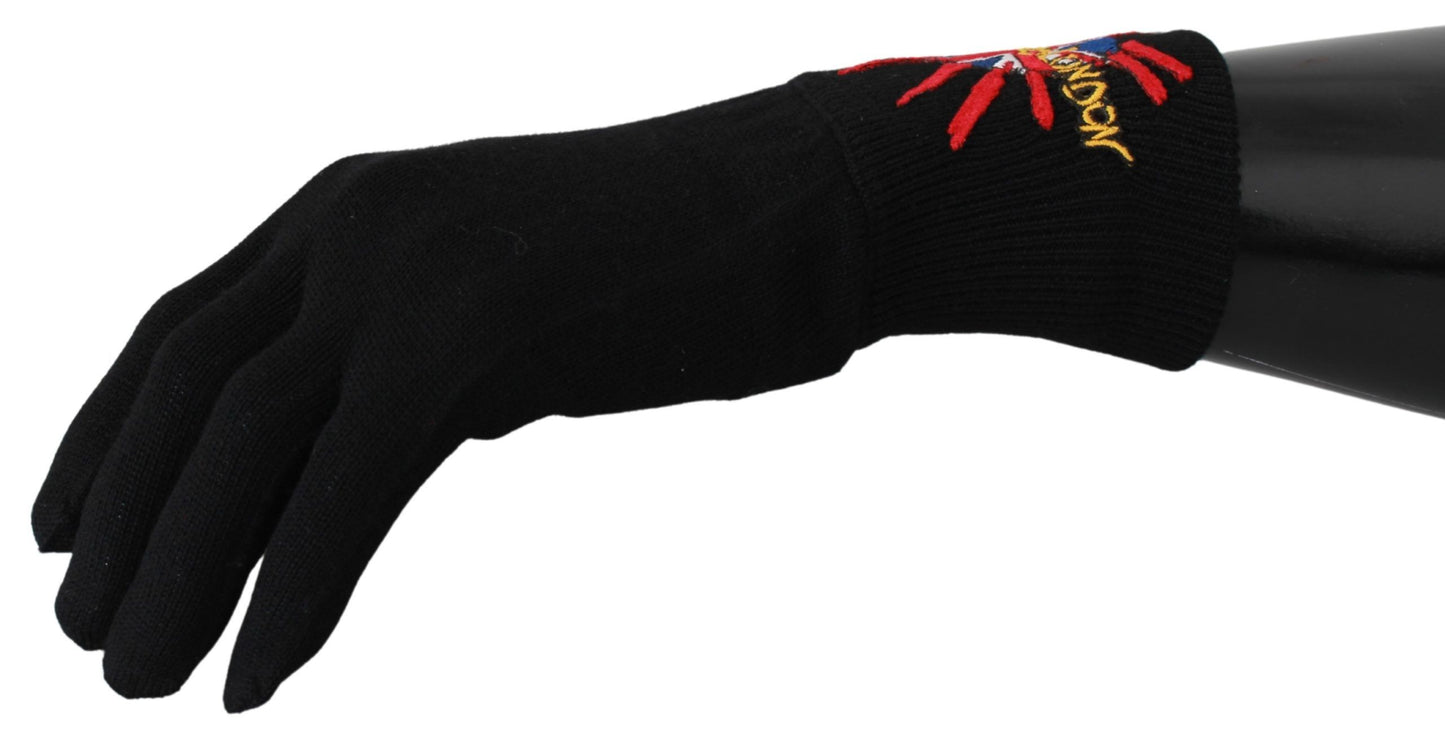 Dolce &amp; Gabbana Elegantes guantes unisex de lana virgen negros