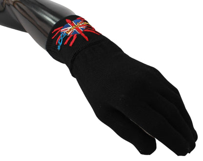Dolce &amp; Gabbana Elegantes guantes unisex de lana virgen negros