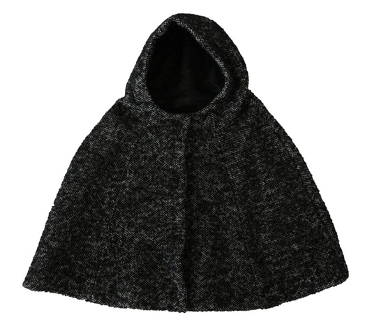 Dolce &amp; Gabbana Elegante bufanda con capucha de lana gris de Iconic Italian Label