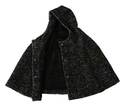 Dolce &amp; Gabbana Elegante bufanda con capucha de lana gris de Iconic Italian Label