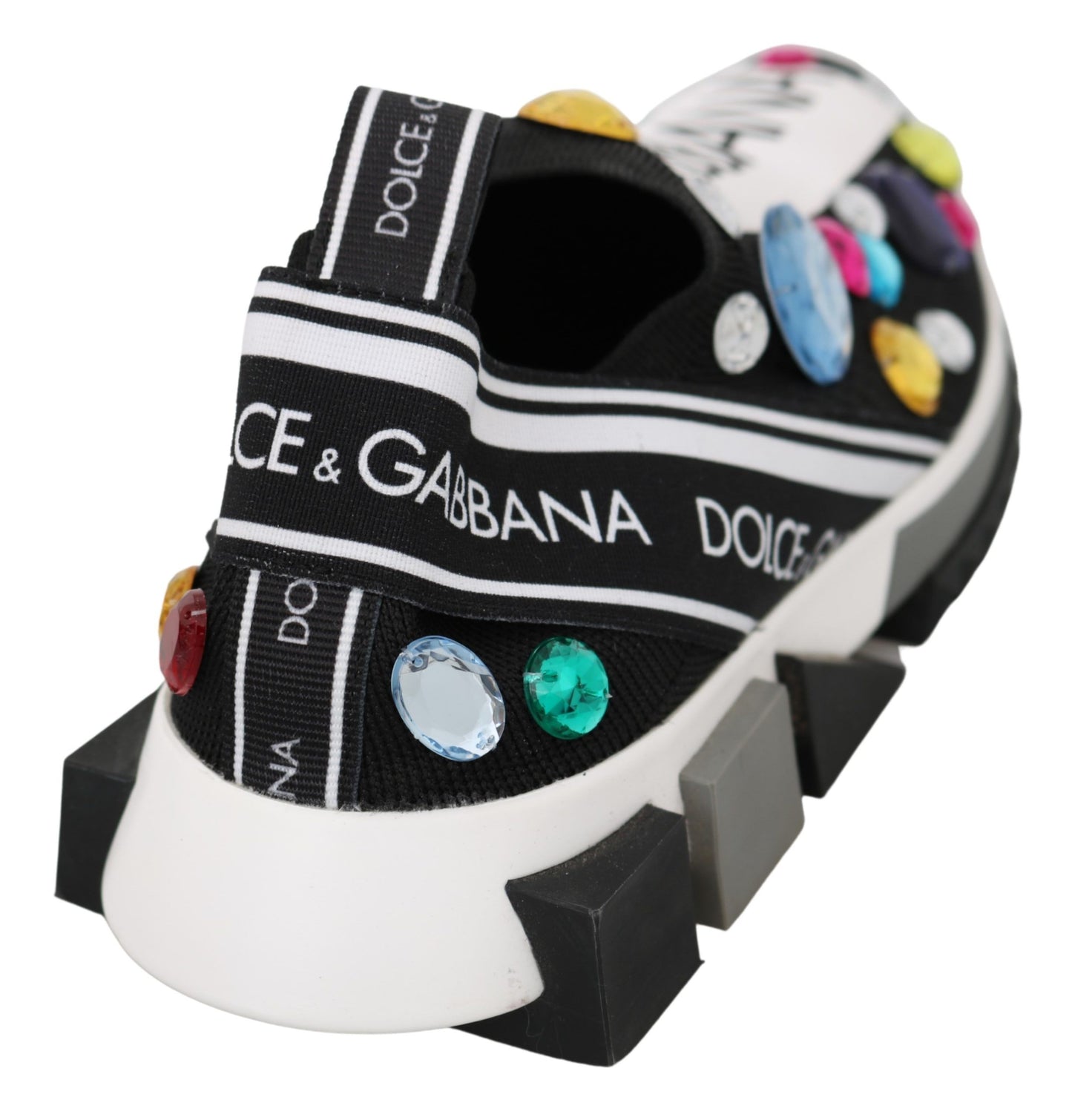 Dolce &amp; Gabbana Tenis negros con adornos de cristales