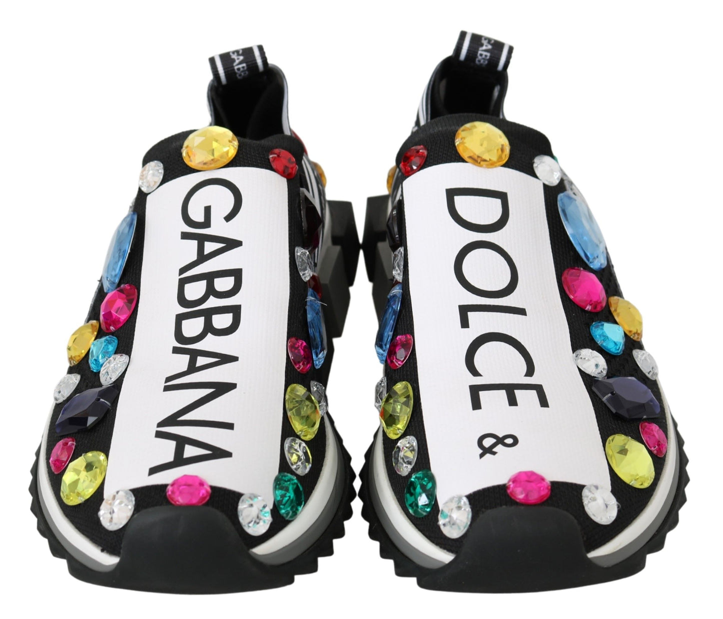 Dolce &amp; Gabbana Tenis negros con adornos de cristales