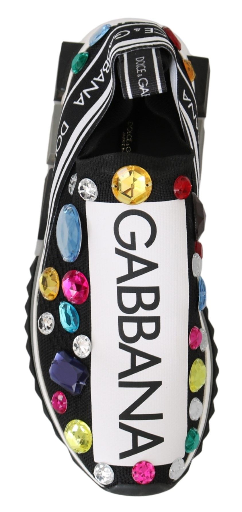 Dolce &amp; Gabbana Tenis negros con adornos de cristales