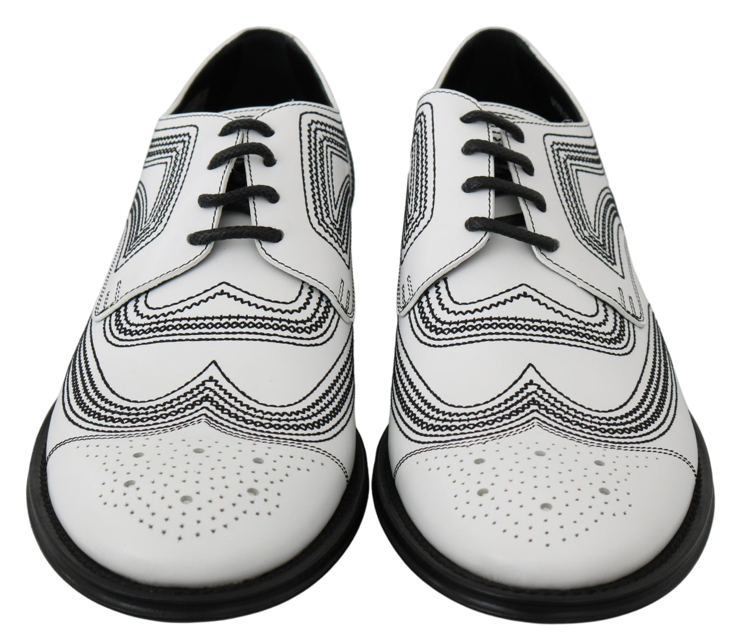 Dolce &amp; Gabbana Elegantes zapatos Derby de cuero blanco
