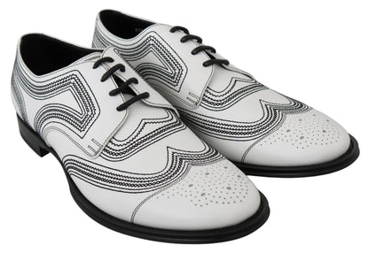 Dolce &amp; Gabbana Elegantes zapatos Derby de cuero blanco