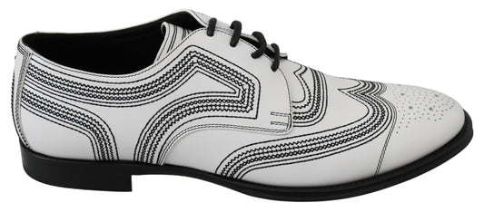 Dolce &amp; Gabbana Elegantes zapatos Derby de cuero blanco