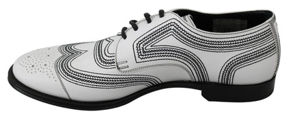 Dolce &amp; Gabbana Elegantes zapatos Derby de cuero blanco