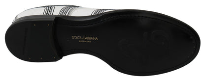 Dolce &amp; Gabbana Elegantes zapatos Derby de cuero blanco