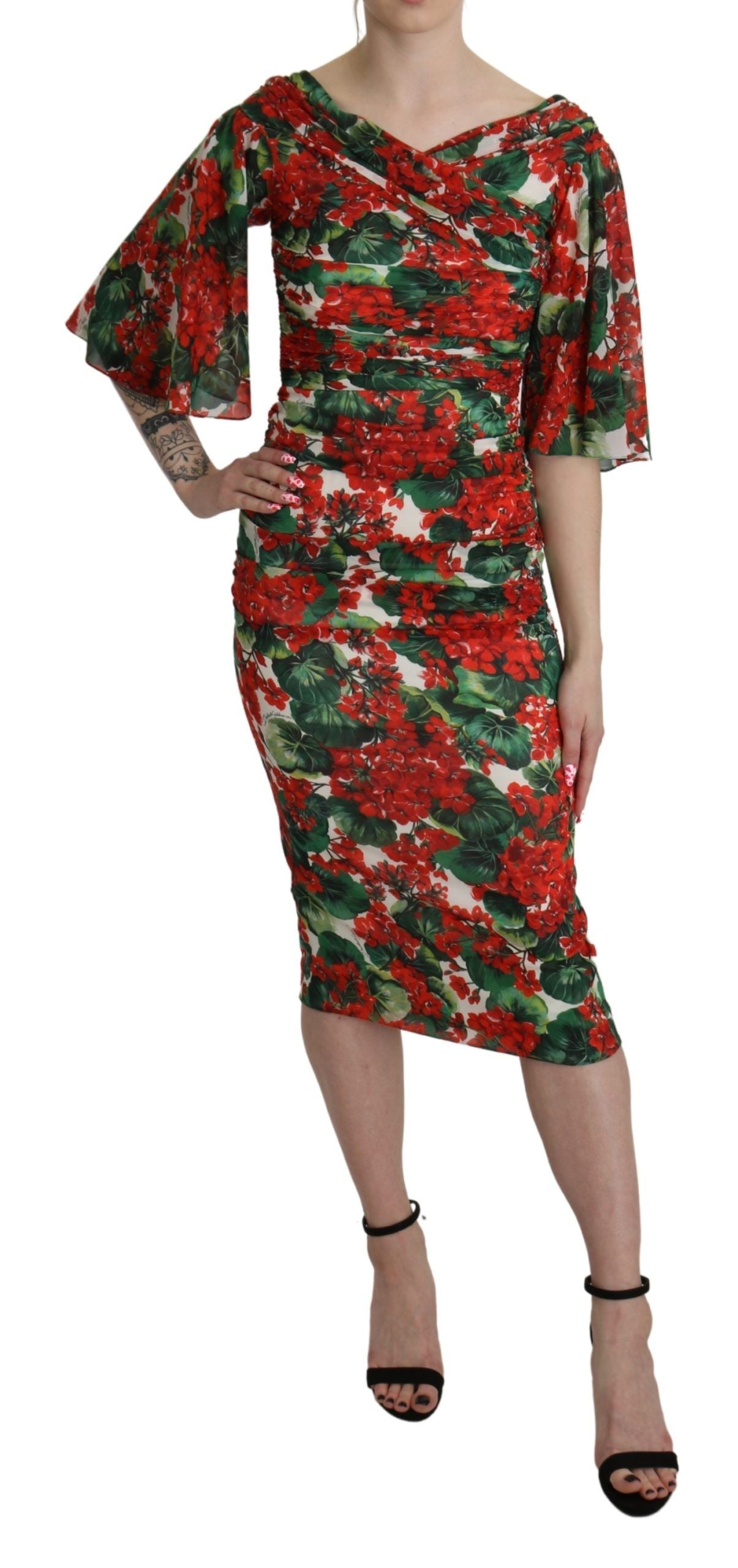 Dolce &amp; Gabbana Enchanting Floral Midi Sheath Dress