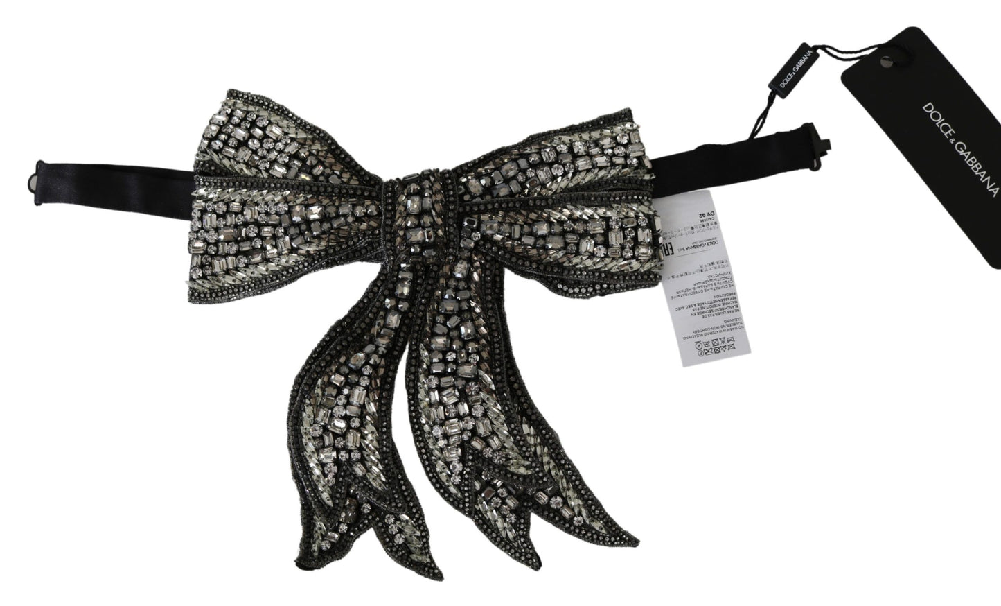 Dolce &amp; Gabbana Elegante pajarita de seda plateada