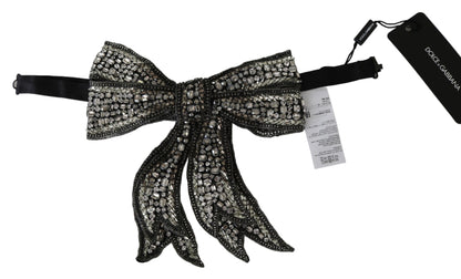 Dolce &amp; Gabbana Elegante pajarita de seda plateada