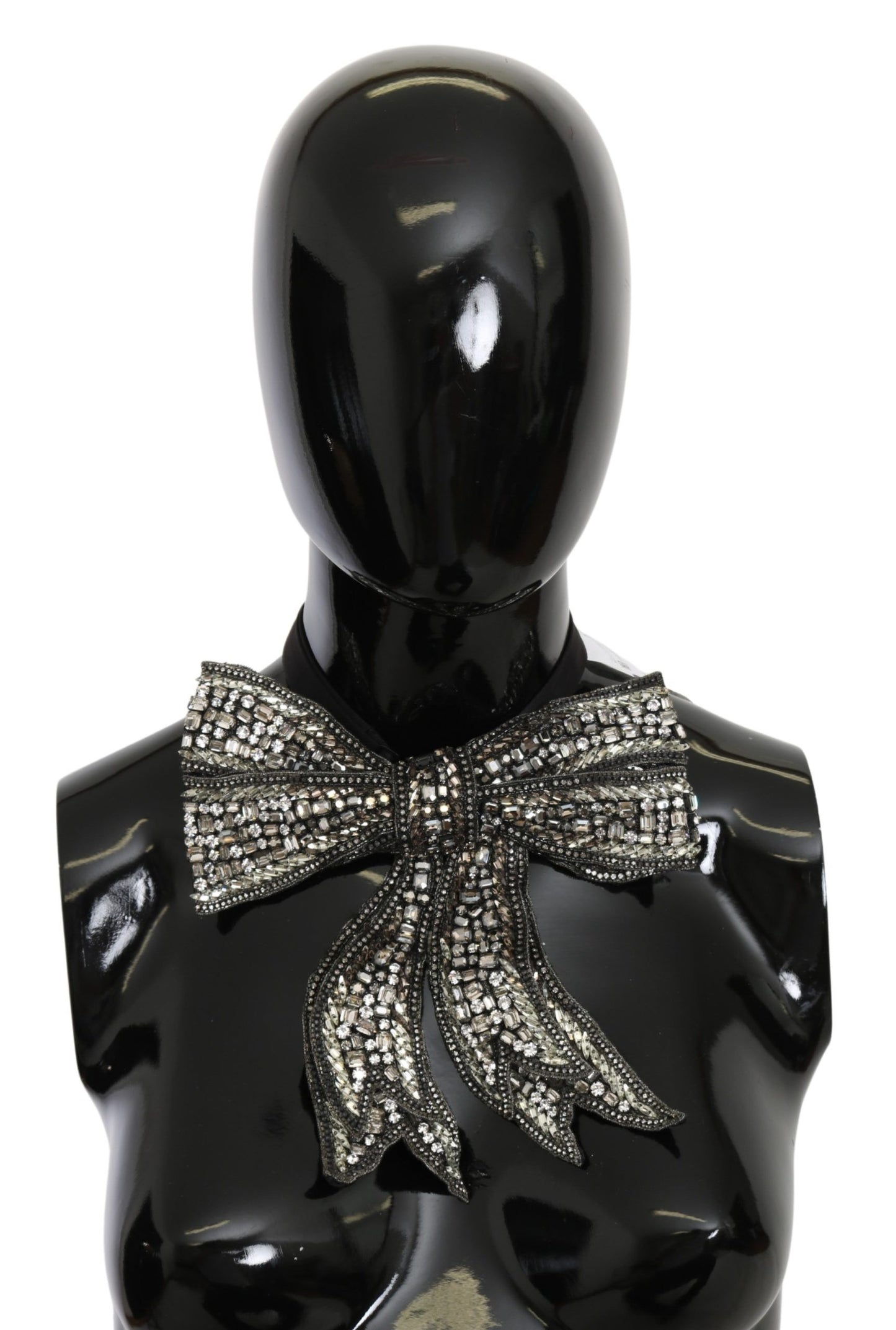 Dolce &amp; Gabbana Elegante pajarita de seda plateada