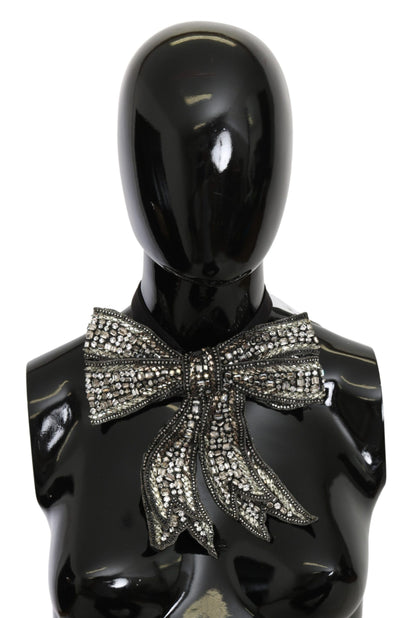 Dolce &amp; Gabbana Elegante pajarita de seda plateada