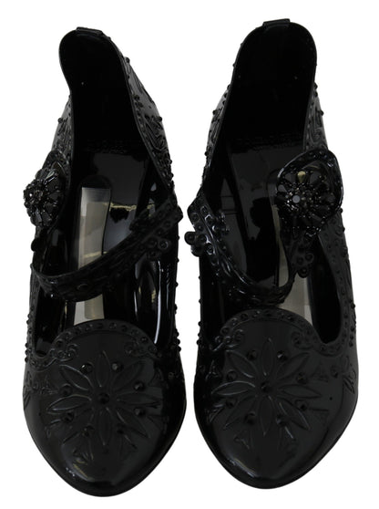 Dolce &amp; Gabbana Elegantes zapatos de tacón de Cenicienta con adornos de cristal