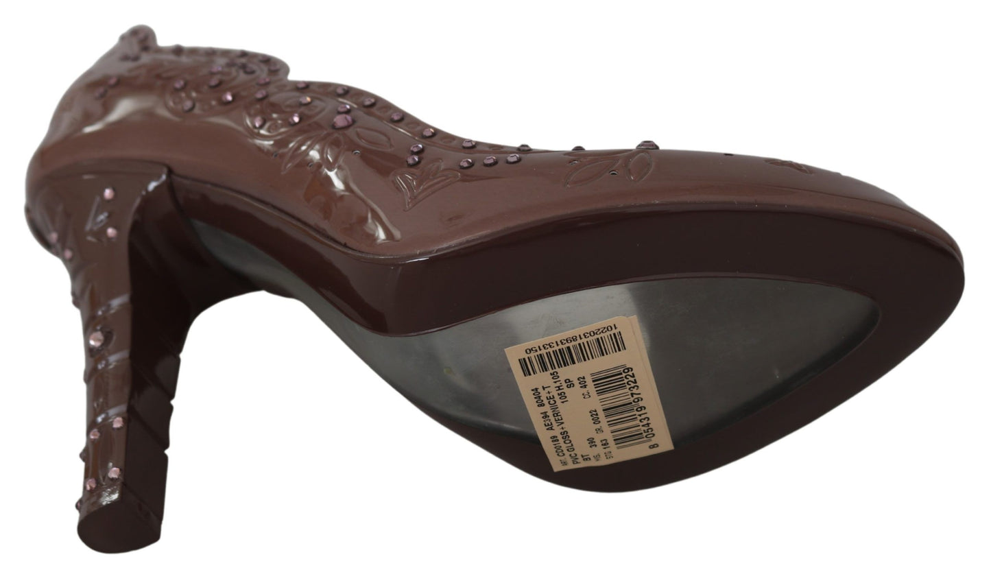 Dolce &amp; Gabbana Elegantes zapatos de tacón Cenicienta con adornos de cristal