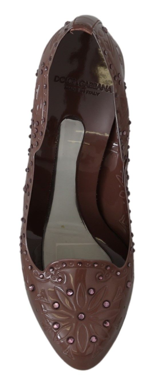 Dolce &amp; Gabbana Elegantes zapatos de tacón Cenicienta con adornos de cristal