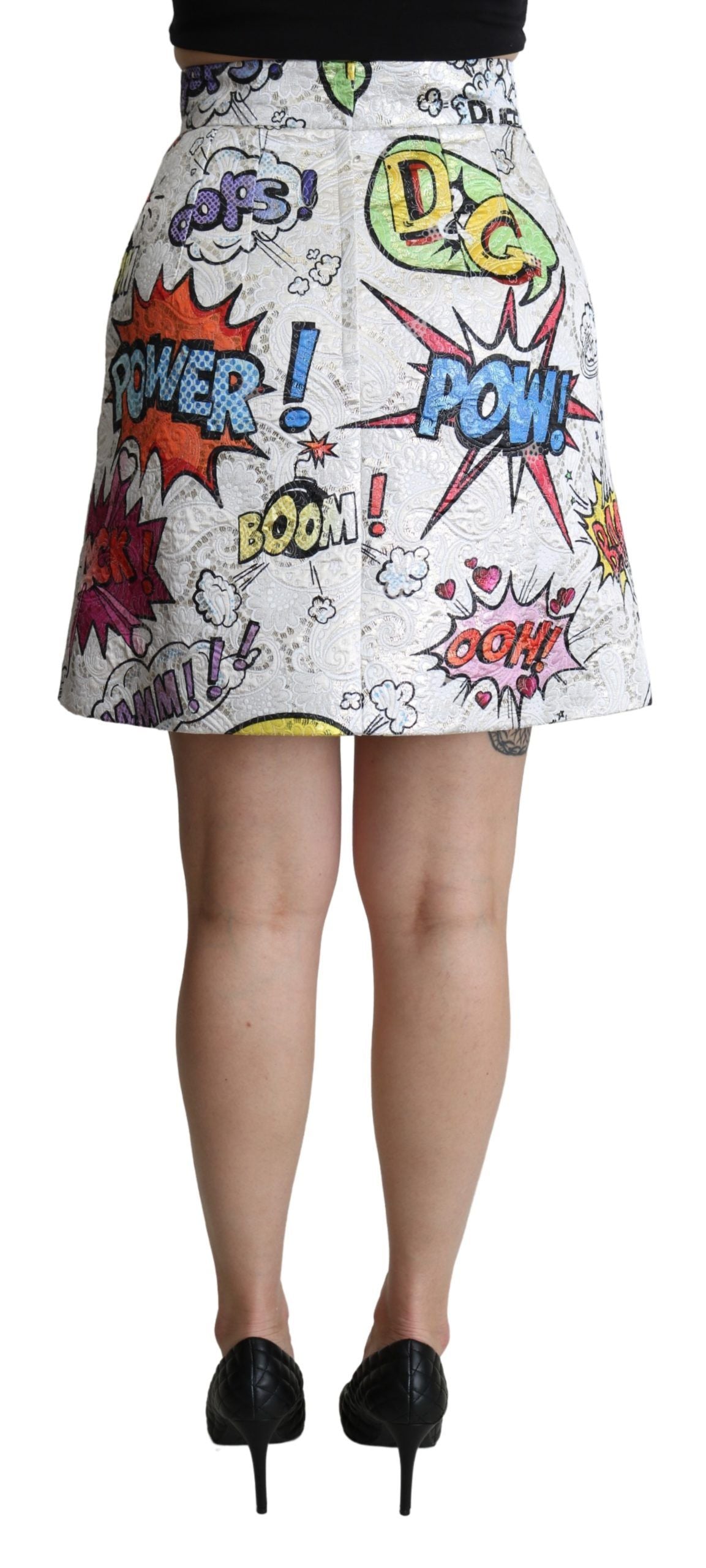 Dolce &amp; Gabbana Minifalda elegante con brocado de dibujos animados