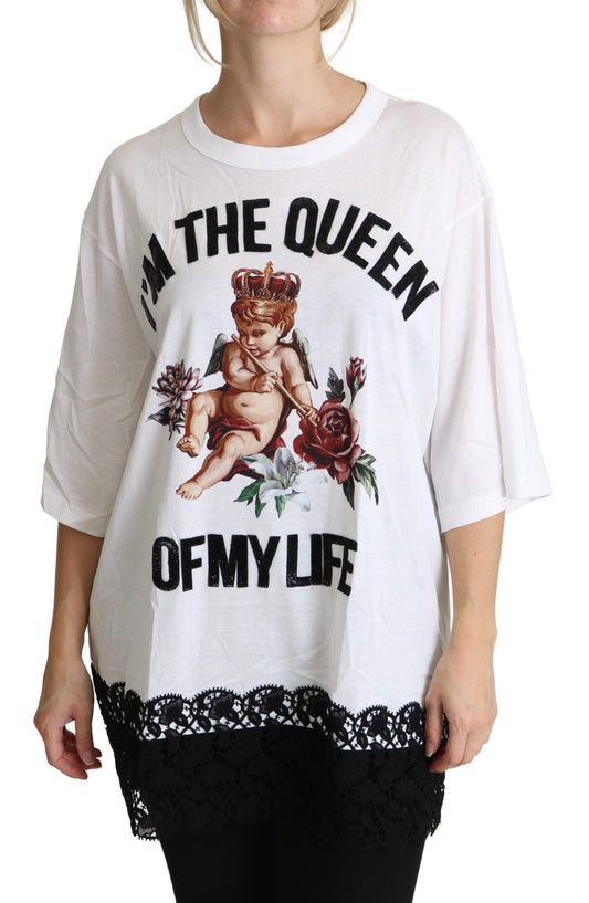 Dolce &amp; Gabbana Camiseta elegante de mezcla de algodón blanca