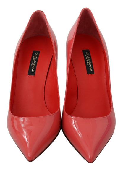 Dolce &amp; Gabbana Elegantes zapatos de tacón de charol rosa oscuro