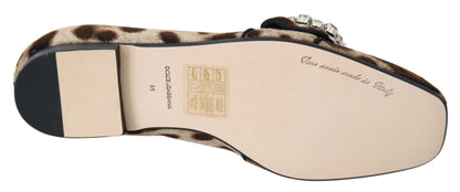 Dolce &amp; Gabbana Mocasines con adornos de cristal y estampado de leopardo