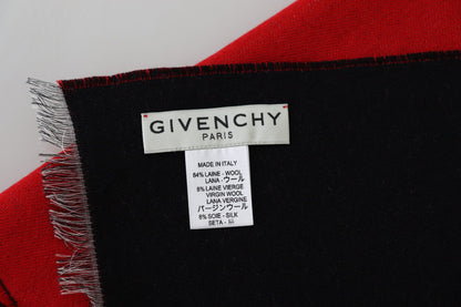 Bufanda unisex de mezcla de lana roja elegante de Givenchy