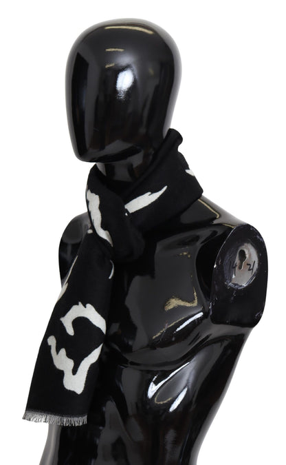 Bufanda unisex elegante de lana y seda de Givenchy en blanco y negro