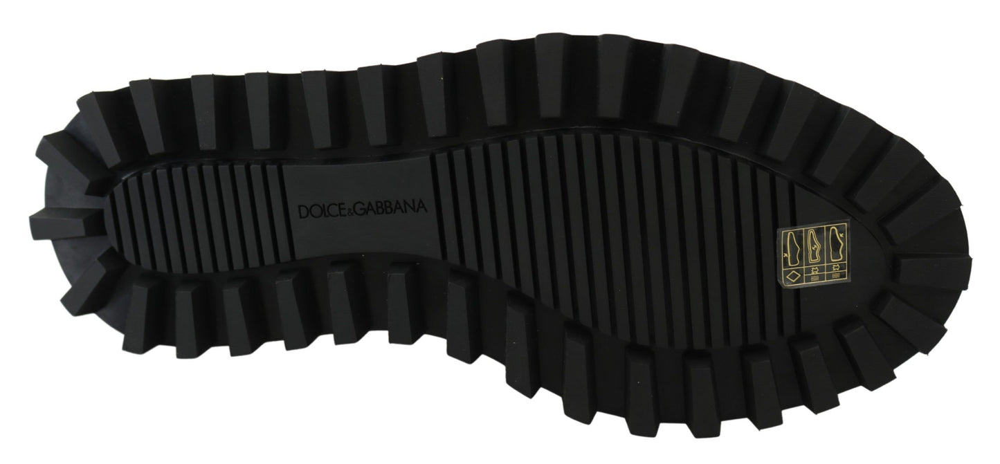 Dolce &amp; Gabbana Elegantes zapatos Derby de piel de becerro negros