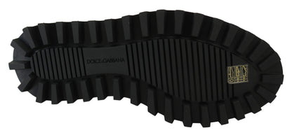 Dolce &amp; Gabbana Elegantes zapatos Derby de piel de becerro negros