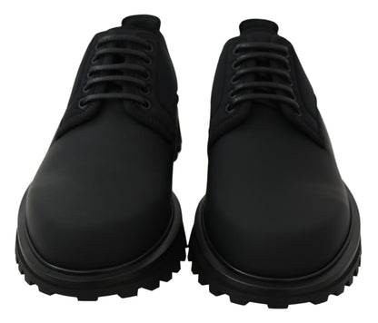 Dolce &amp; Gabbana Elegantes zapatos Derby de piel de becerro negros