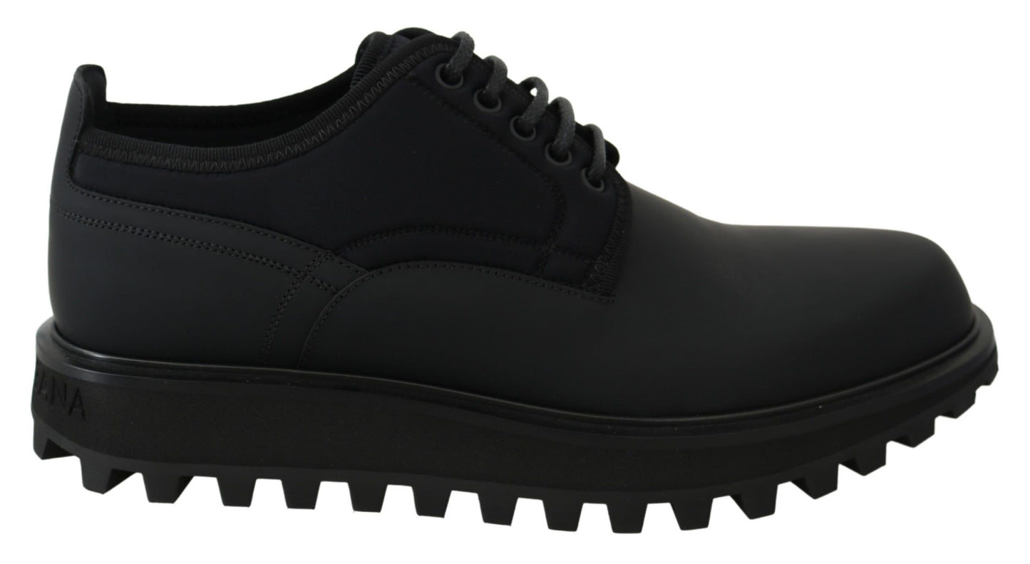Dolce &amp; Gabbana Elegantes zapatos Derby de piel de becerro negros