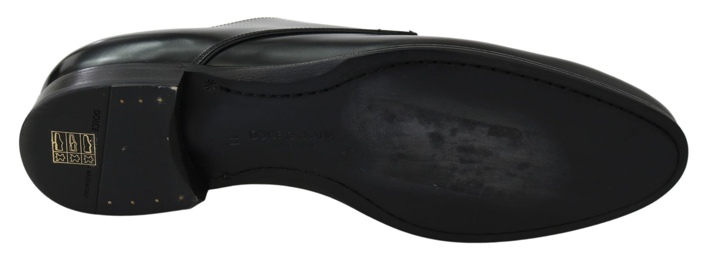 Dolce &amp; Gabbana Elegantes zapatos Derby de cuero negro